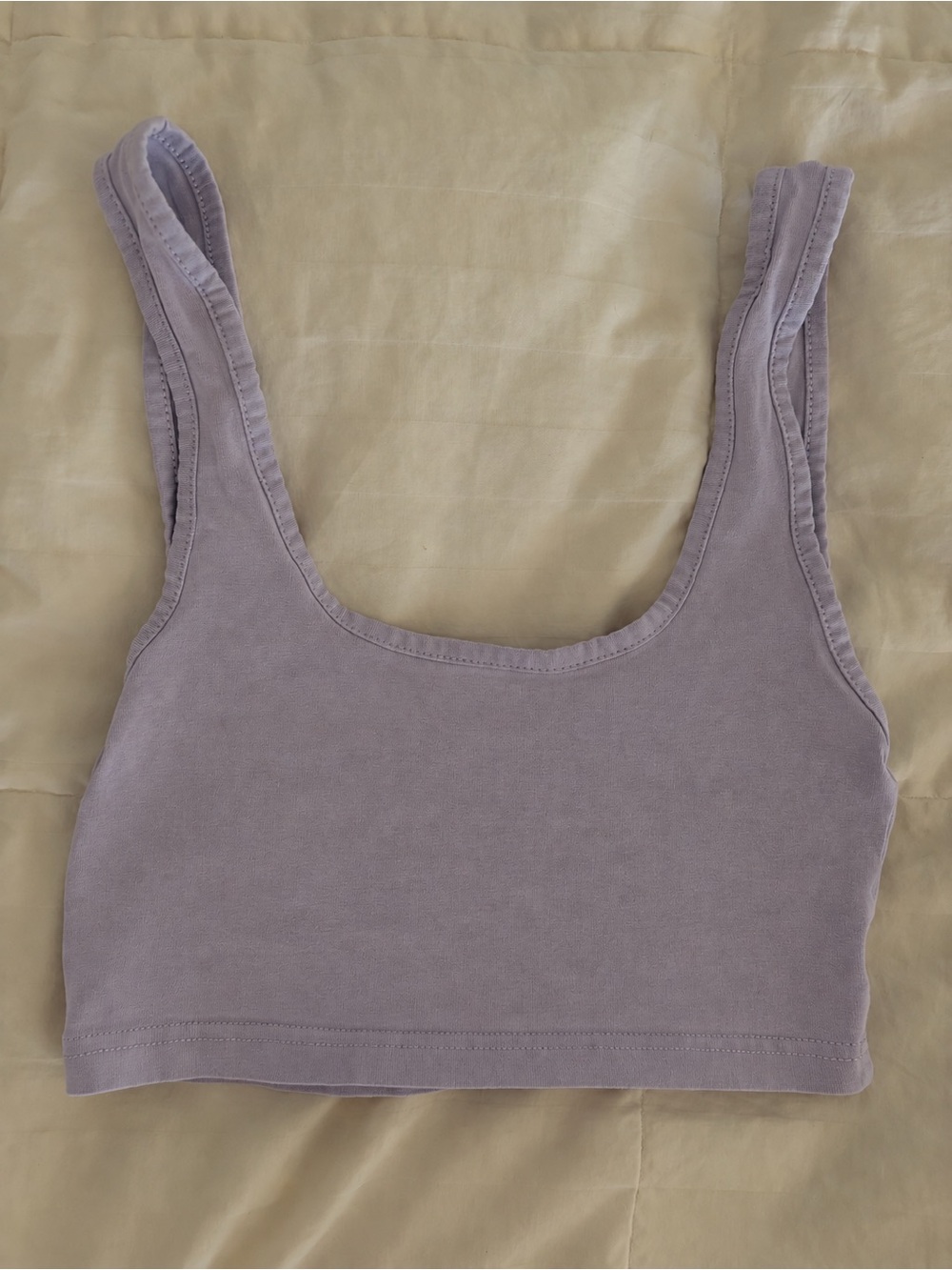 Women's Lavender Scoop Neck Crop Top